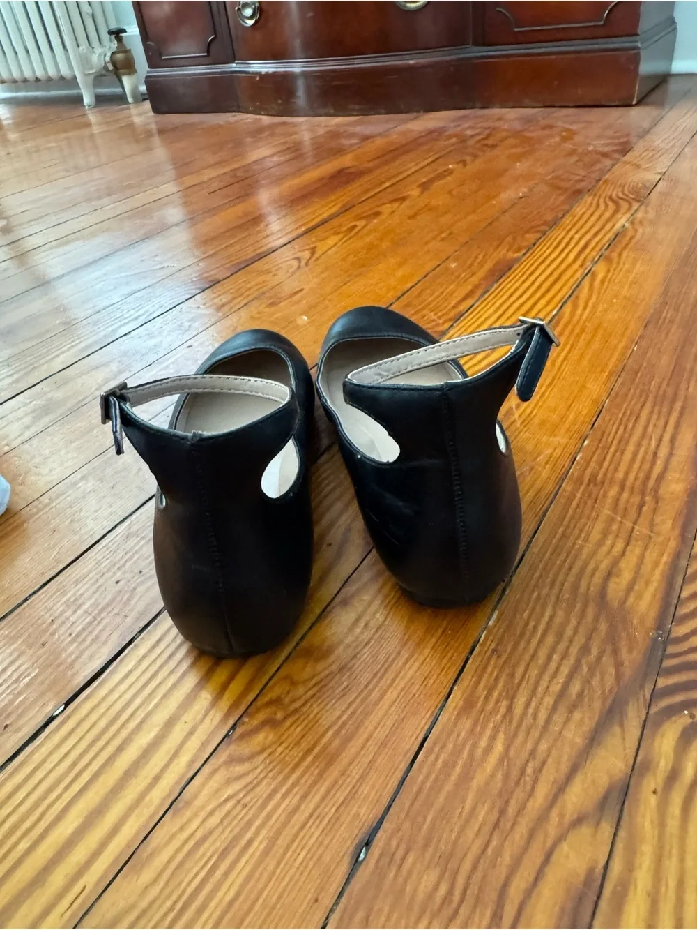 BCBG Black Ankle-Strap Ballet Flats